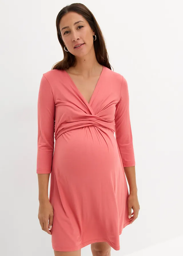 Zwangerschapsjurk/voedingsjurk van viscose-stretch • rabarber • bonprix online shop