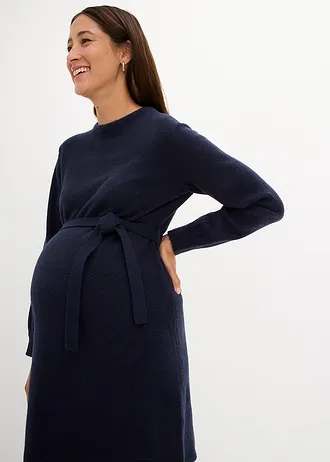 Těhotenské pletené šaty • tmavě modrá • bonprix obchod