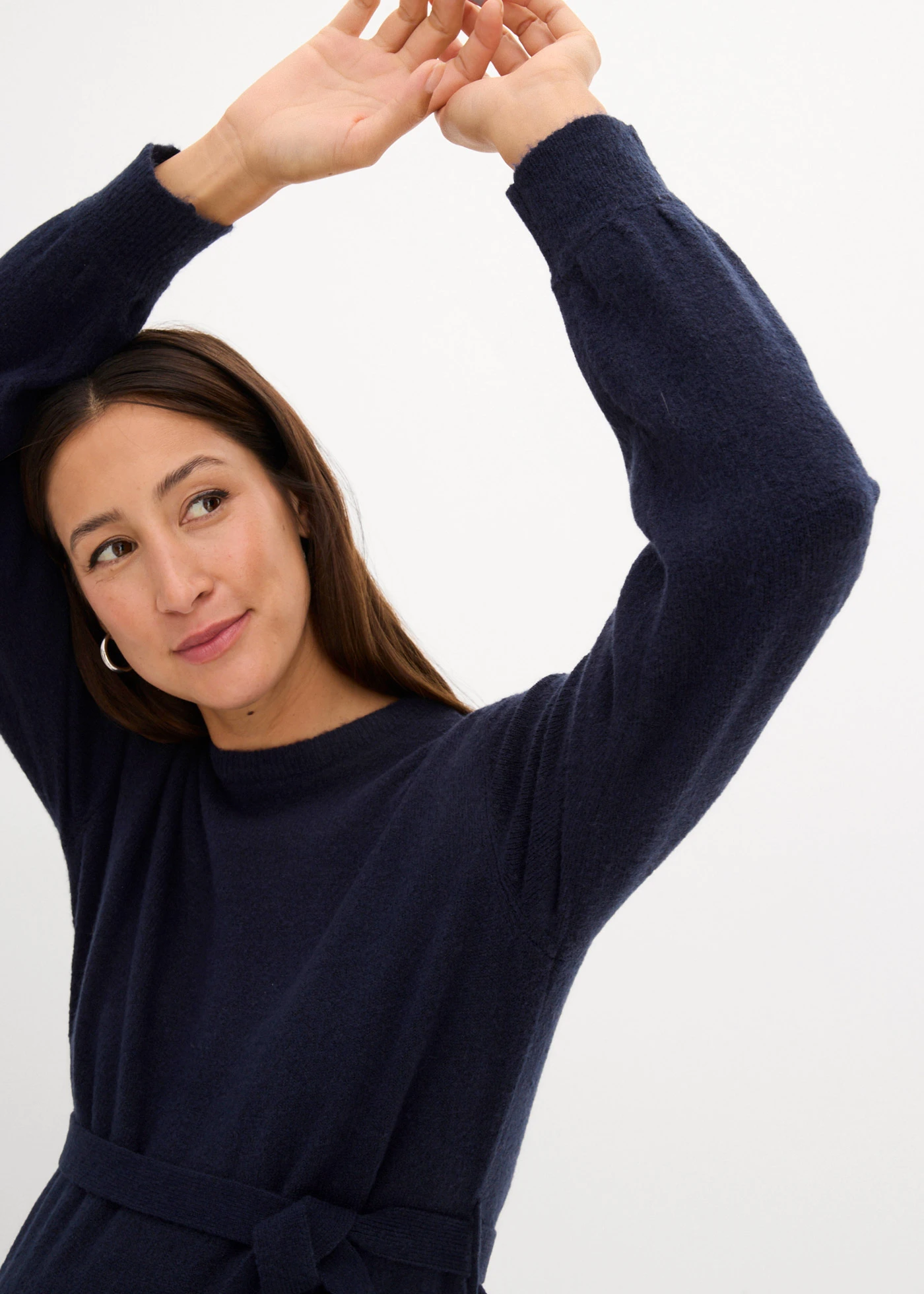 Těhotenské pletené šaty • tmavě modrá • bonprix obchod