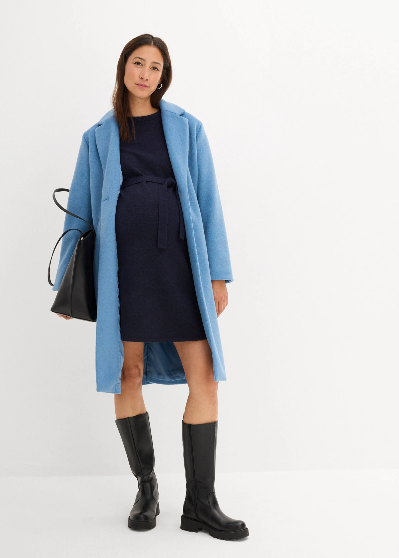 Těhotenské pletené šaty • tmavě modrá • bonprix obchod