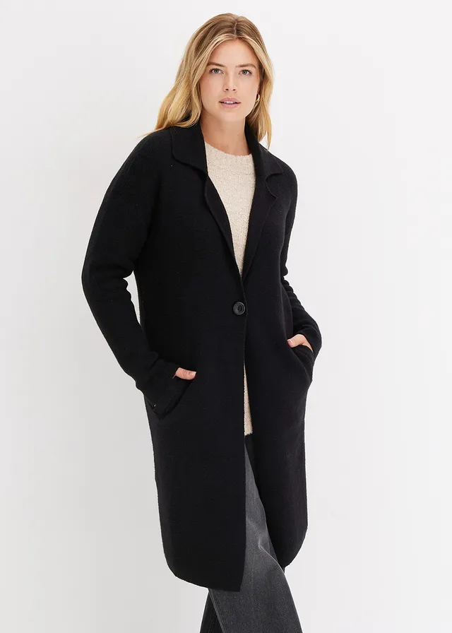 Lang gebreid vest • zwart • product-page.page-title-suffix