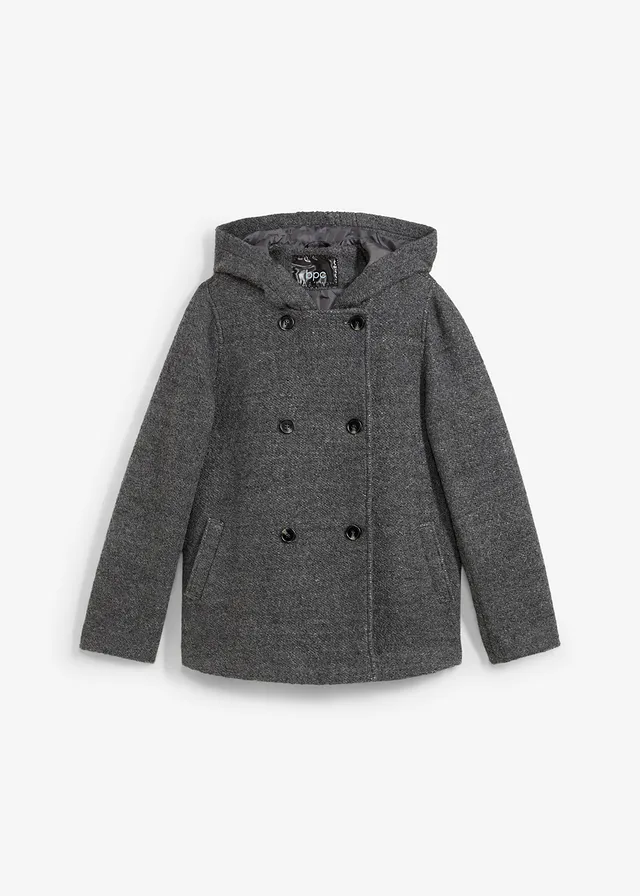 Peacoat van zacht bouclé