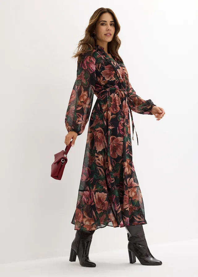 Robe en mousseline • noir floral • product-page.page-title-suffix