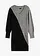 Robe en maille, Couleur: noir/gris rayé diagonal