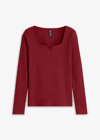 T-shirt côtelé avec un large décolleté