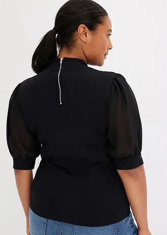 Tričko z bavlny, barva: černá