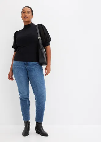 Tričko z bavlny, barva: černá