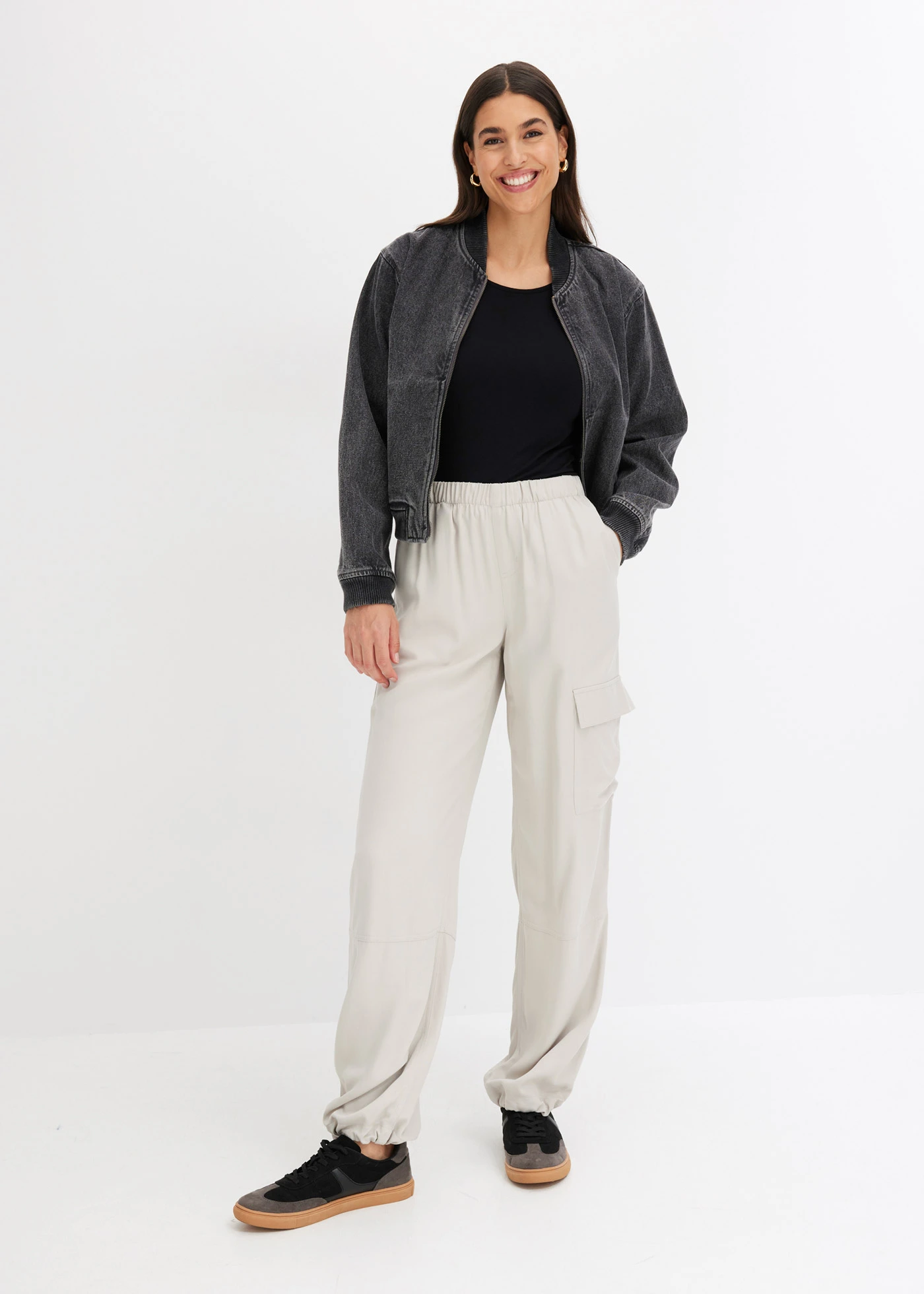 Džínový  bluzon • tmavě šedý denim used • bonprix obchod