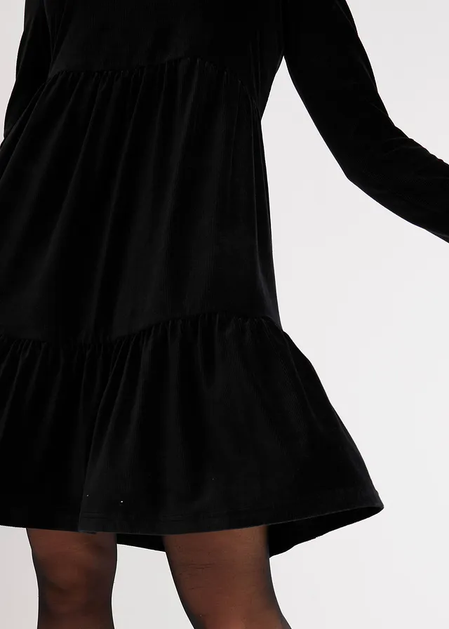 Robe courte en velours extensible • noir • product-page.page-title-suffix