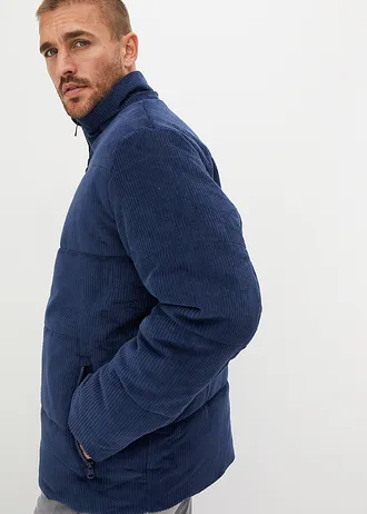 Manšestrová prošívaná bunda s odnímatelnou kapucí • tmavě modrá • bonprix obchod