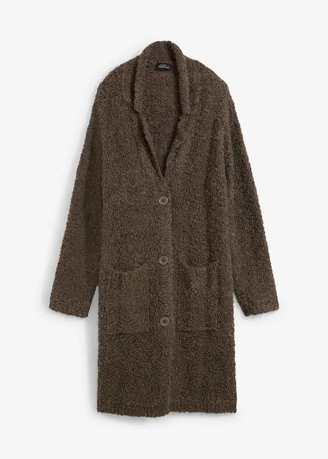 Jachetă din fire buclate cu lână fină