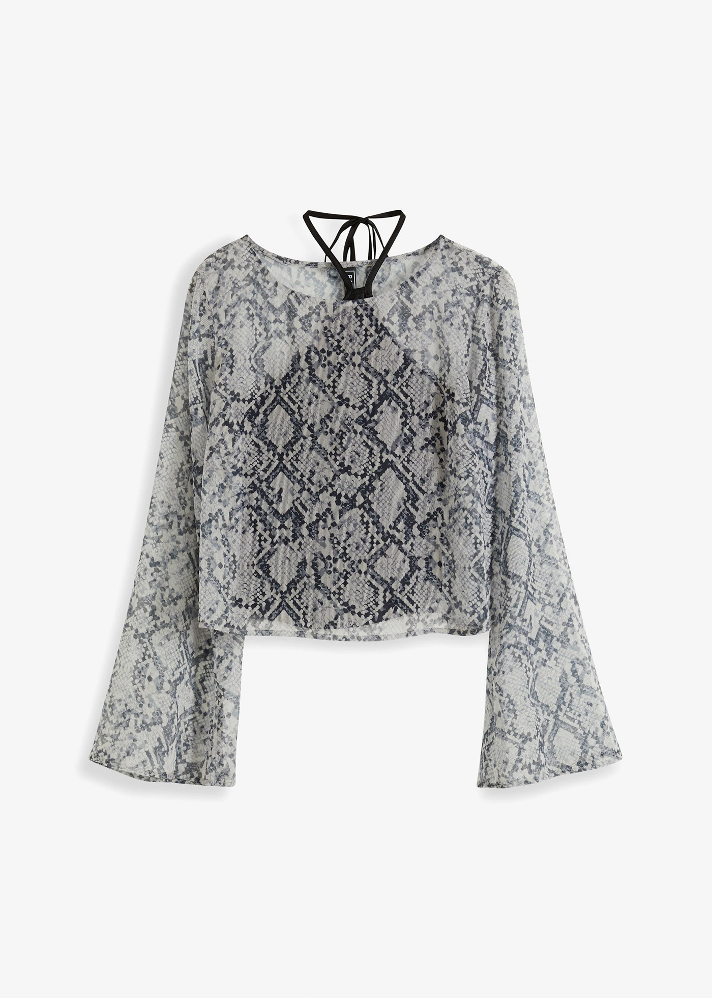 Bluzka shirtowa z nadrukiem • beżowo-czarny we wzór skóry węża • bonprix obchod