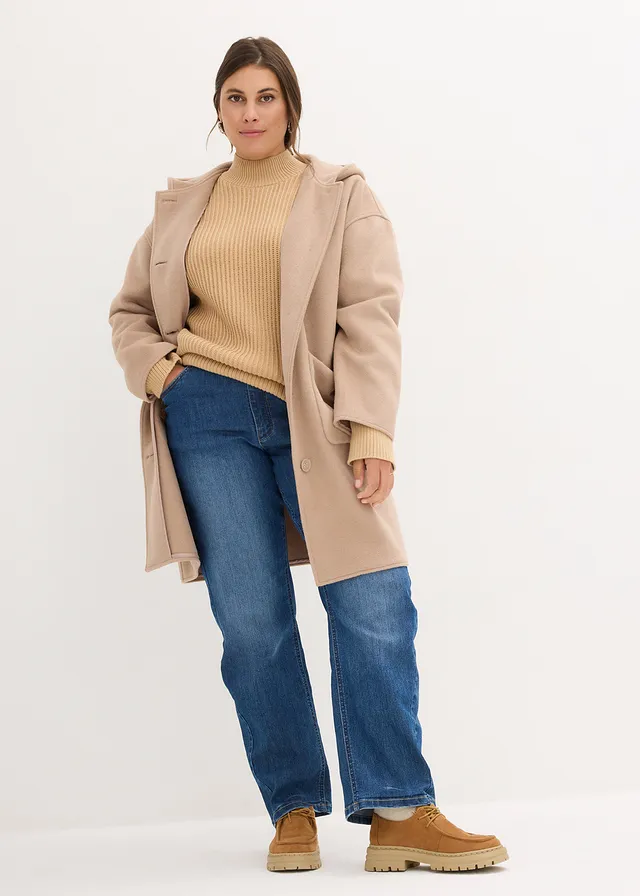 Pull oversize 100% coton, Couleur: latte macchiato