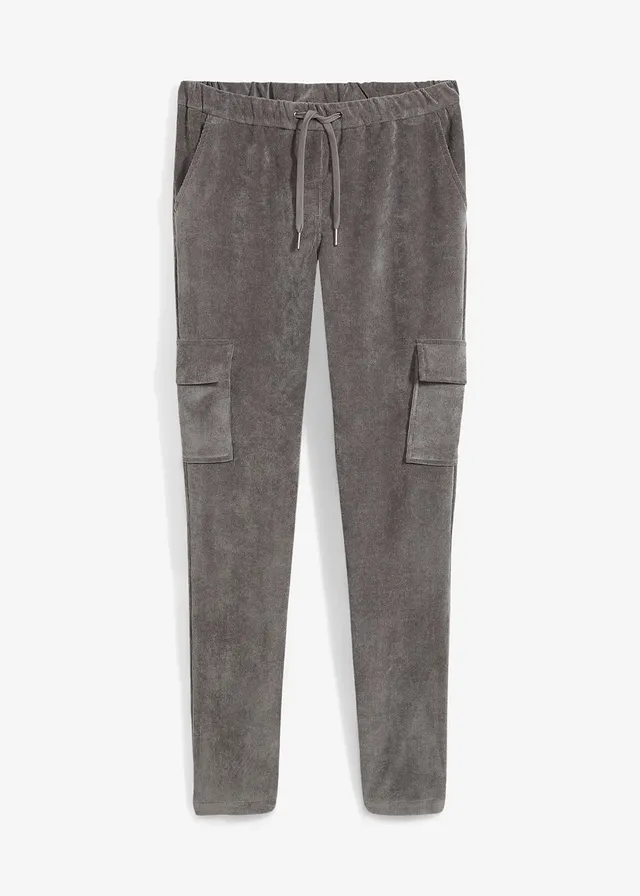 Pantaloni fără încheiere, din catifea raiată