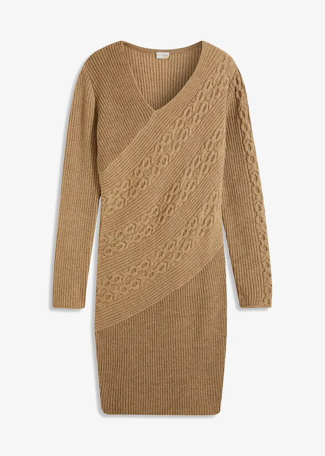 Robe en maille, Couleur: marron clair