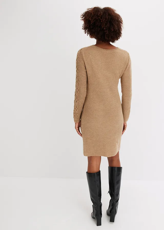 Robe en maille, Couleur: marron clair
