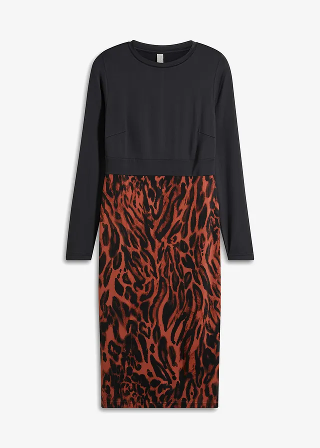 Džersejové šaty s potlačenou sukňou