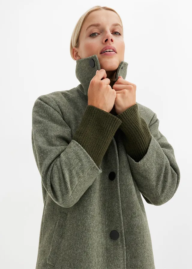 Manteau court • olive foncé chiné • product-page.page-title-suffix