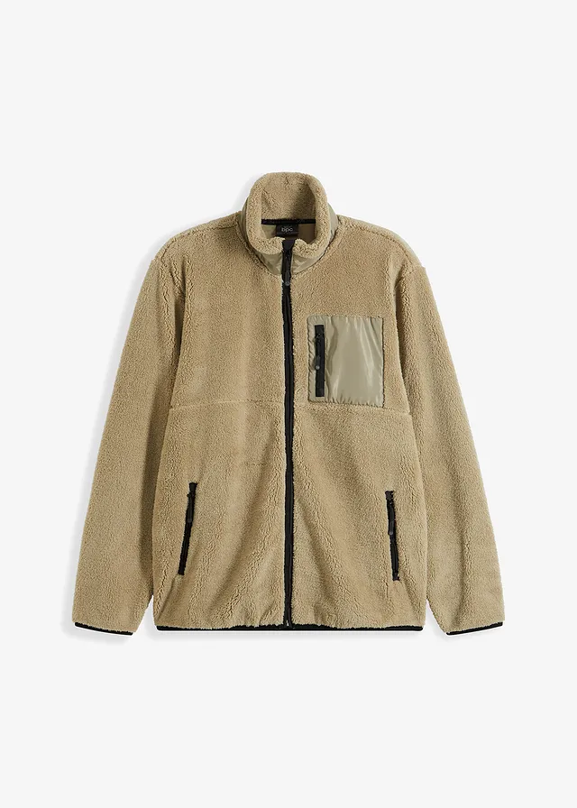 Bunda z medvídkového flísu • nová khaki • bonprix obchod