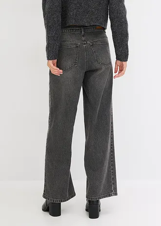 Džíny Wide Leg, Mid Waist • šedý denim used • bonprix obchod