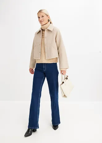 Wide leg jeans met high waist en biologisch katoen • nachtblauw denim • bonprix online shop