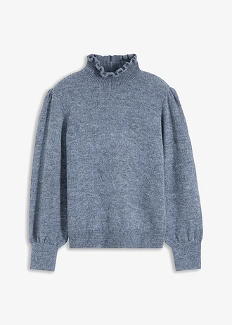 Pull à col roulé volanté