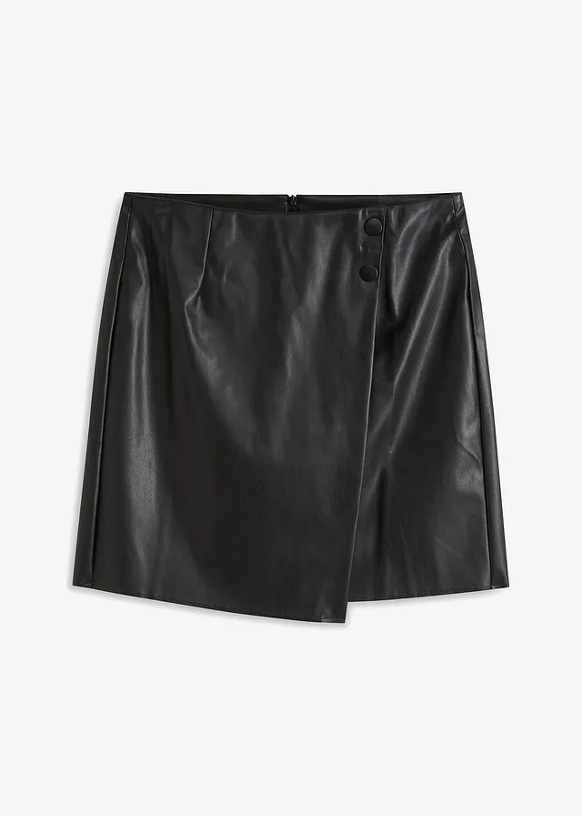 Jupe enduite, Couleur: noir