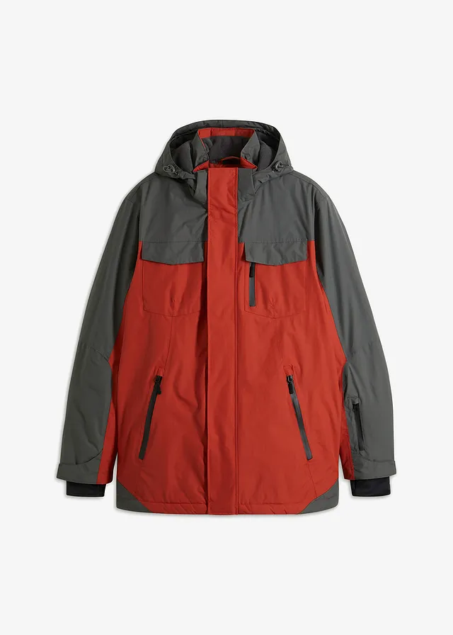 Waterdichte outdoor jas met afneembare capuchon • roestoranje-antraciet • bonprix online shop