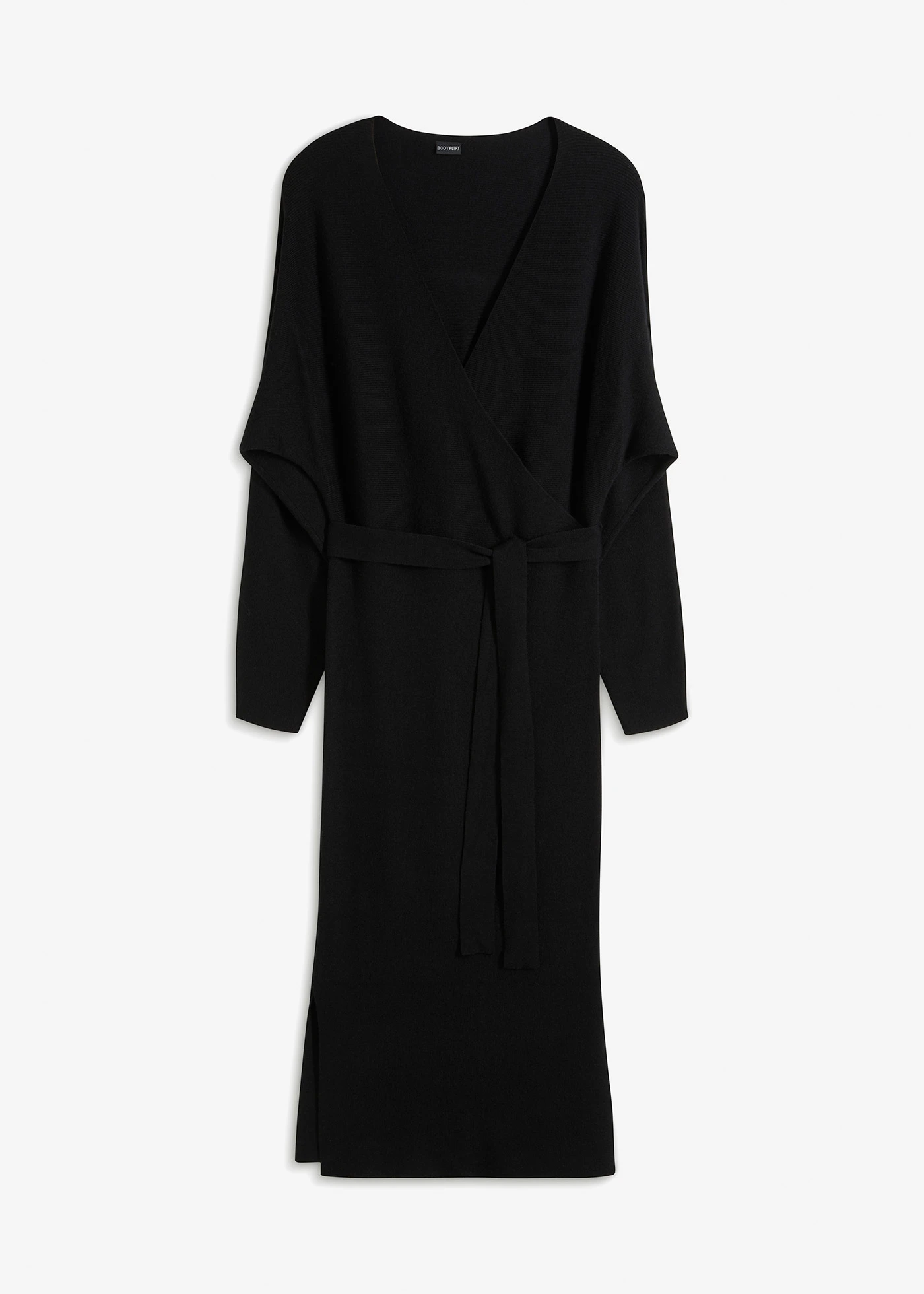 Gebreide jurk in een soepele viscosemix • zwart • bonprix online shop