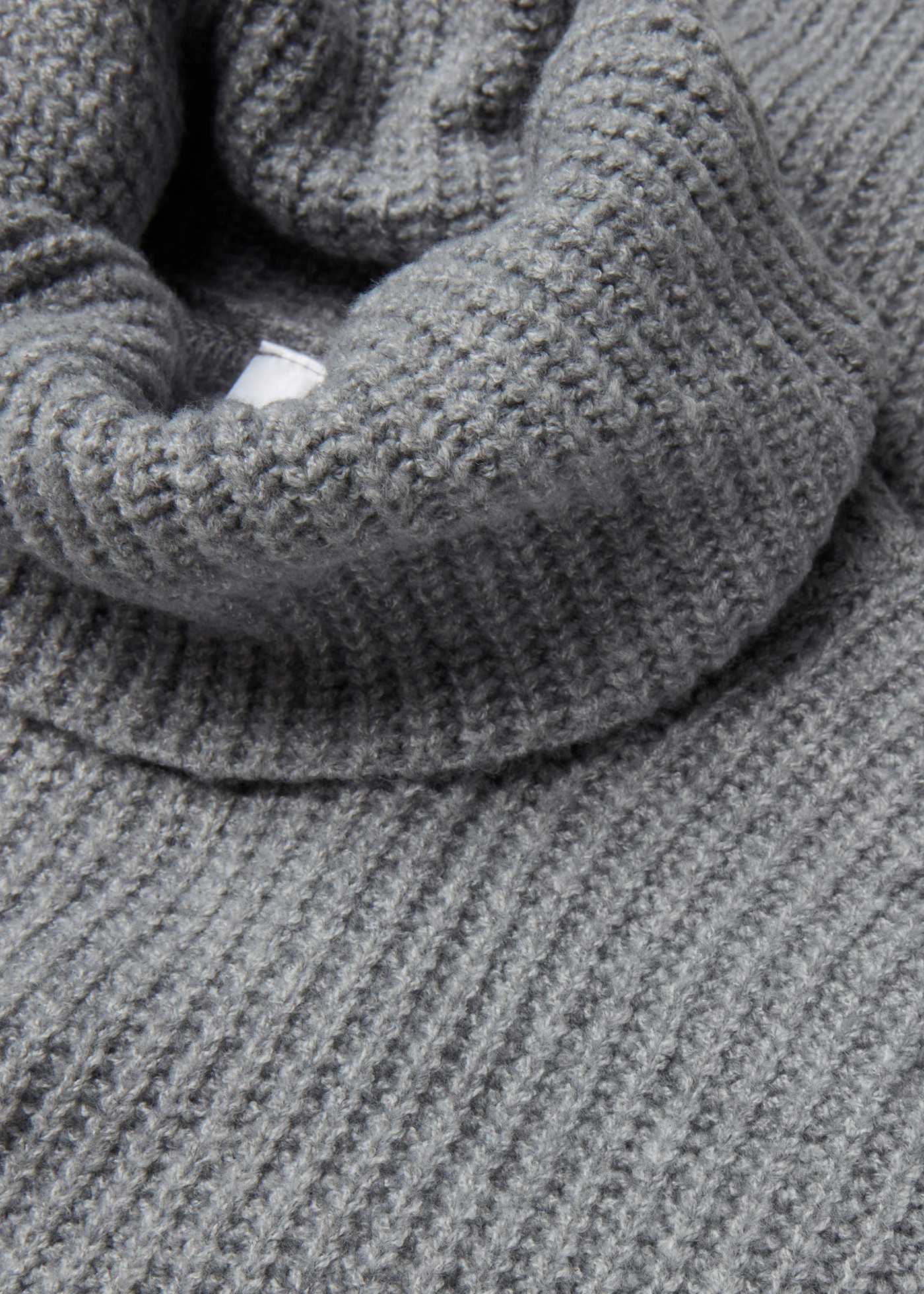 Pull col roulé en maille côtelée • gris clair chiné • Boutique bonprix