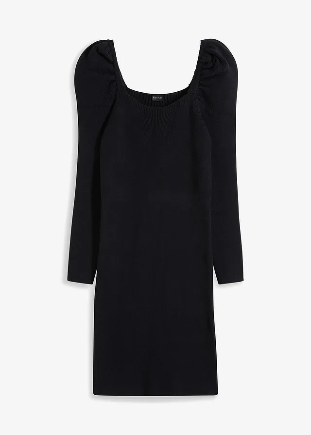 Pletené šaty so štvorcovým výstrihom