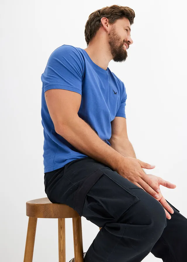 T-shirt (set van 3) • lichtindigo+donkerblauw+grijs gemêleerd • bonprix online shop