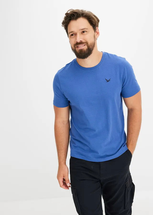 T-shirt (set van 3) • lichtindigo+donkerblauw+grijs gemêleerd • bonprix online shop