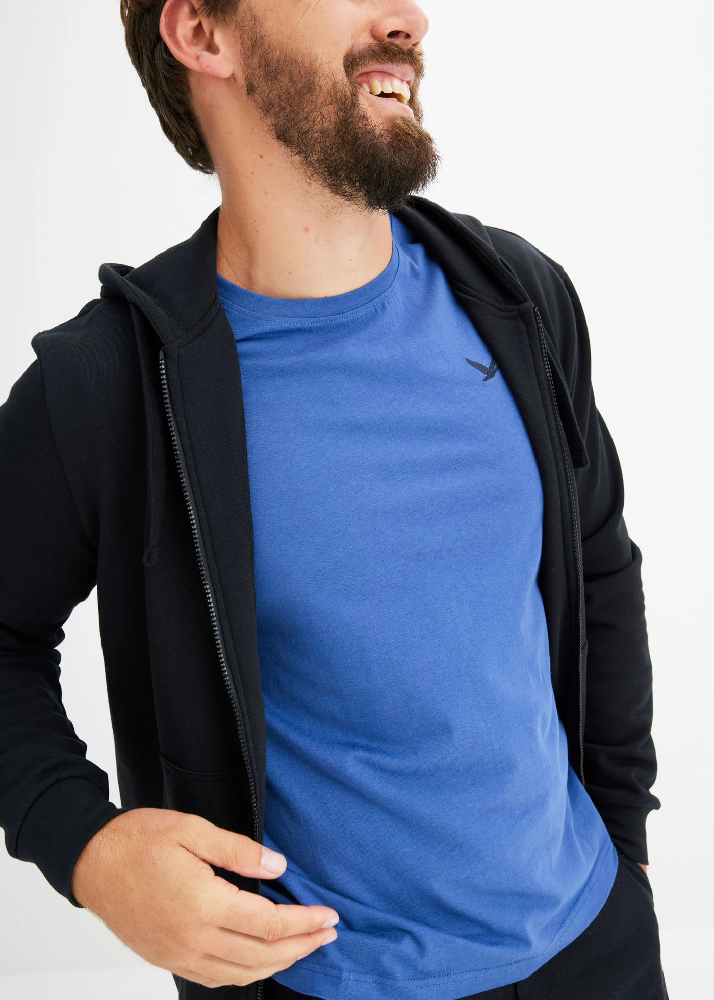 Tričko (3 ks v balení) • světlá indigo + tmavě modrá + šedý melír • bonprix obchod