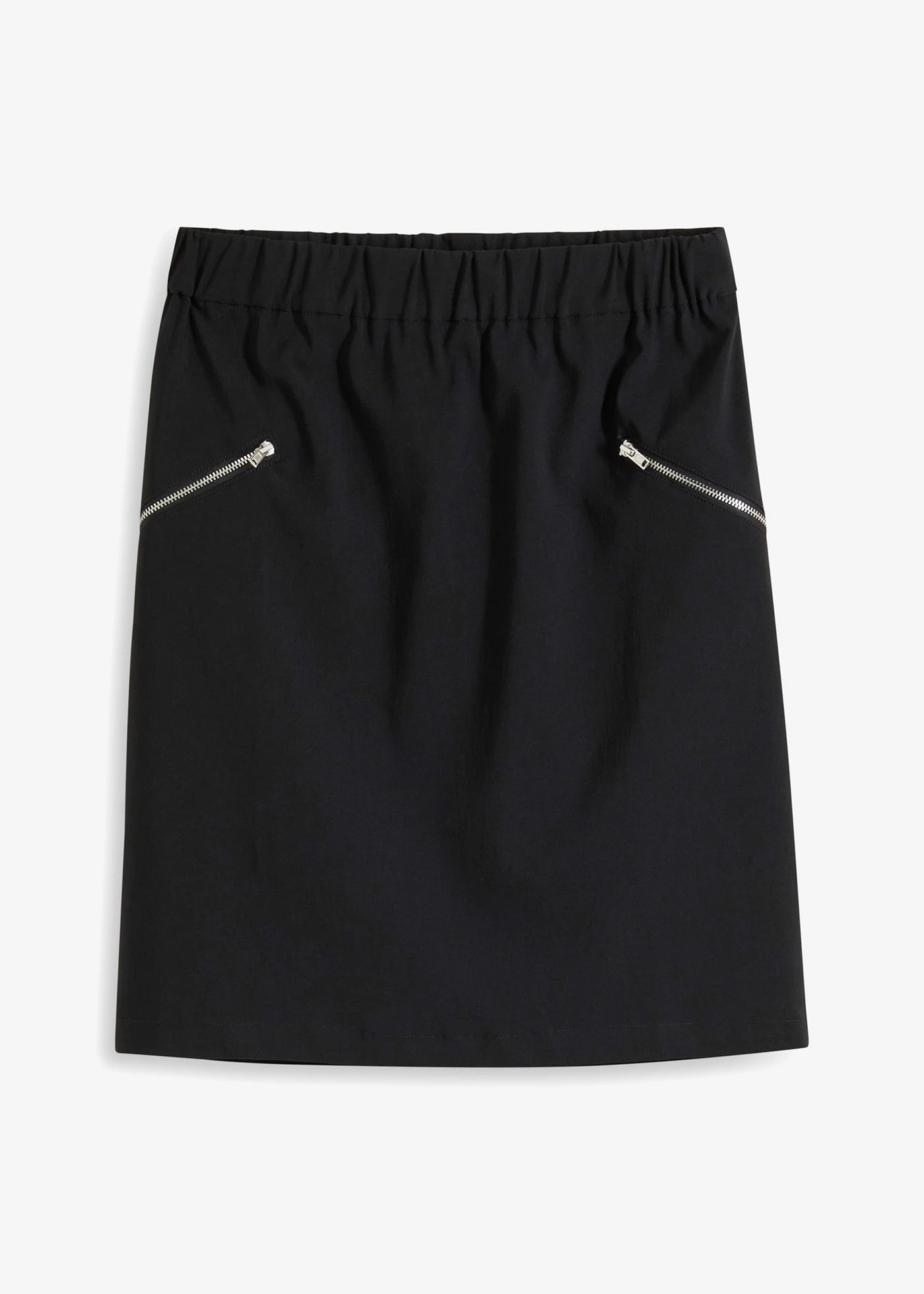 Bengalínová sukně s kapsami na zip • černá • bonprix obchod