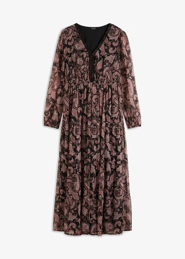 Maxi jurk • zwart paisley • bonprix online shop