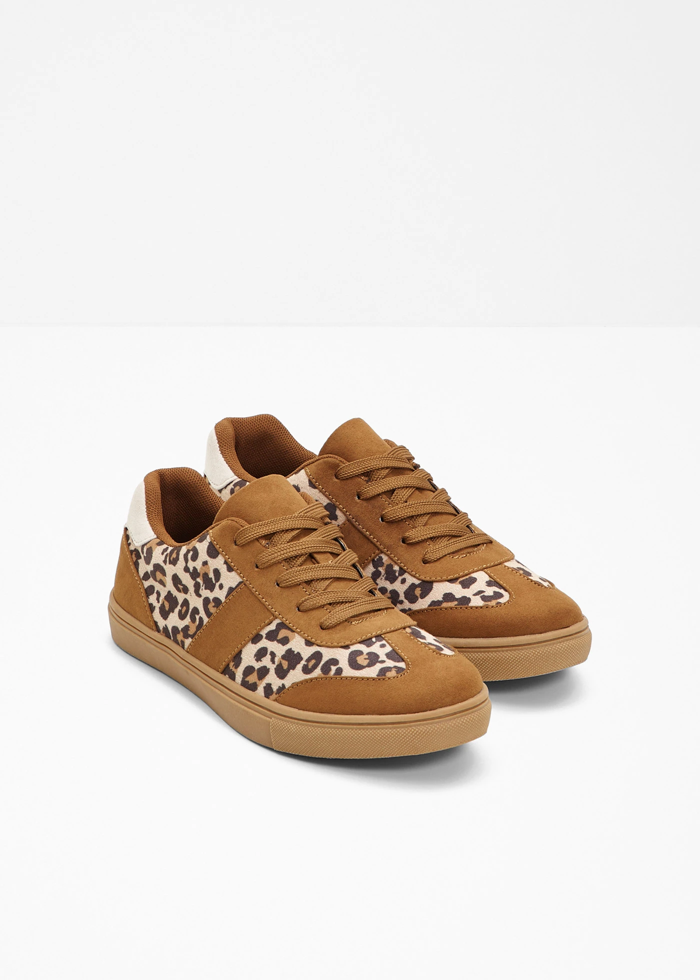 Sneakersy ze wzorem w panterkę • brązowy z nadrukiem w panterkę • sklep bonprix