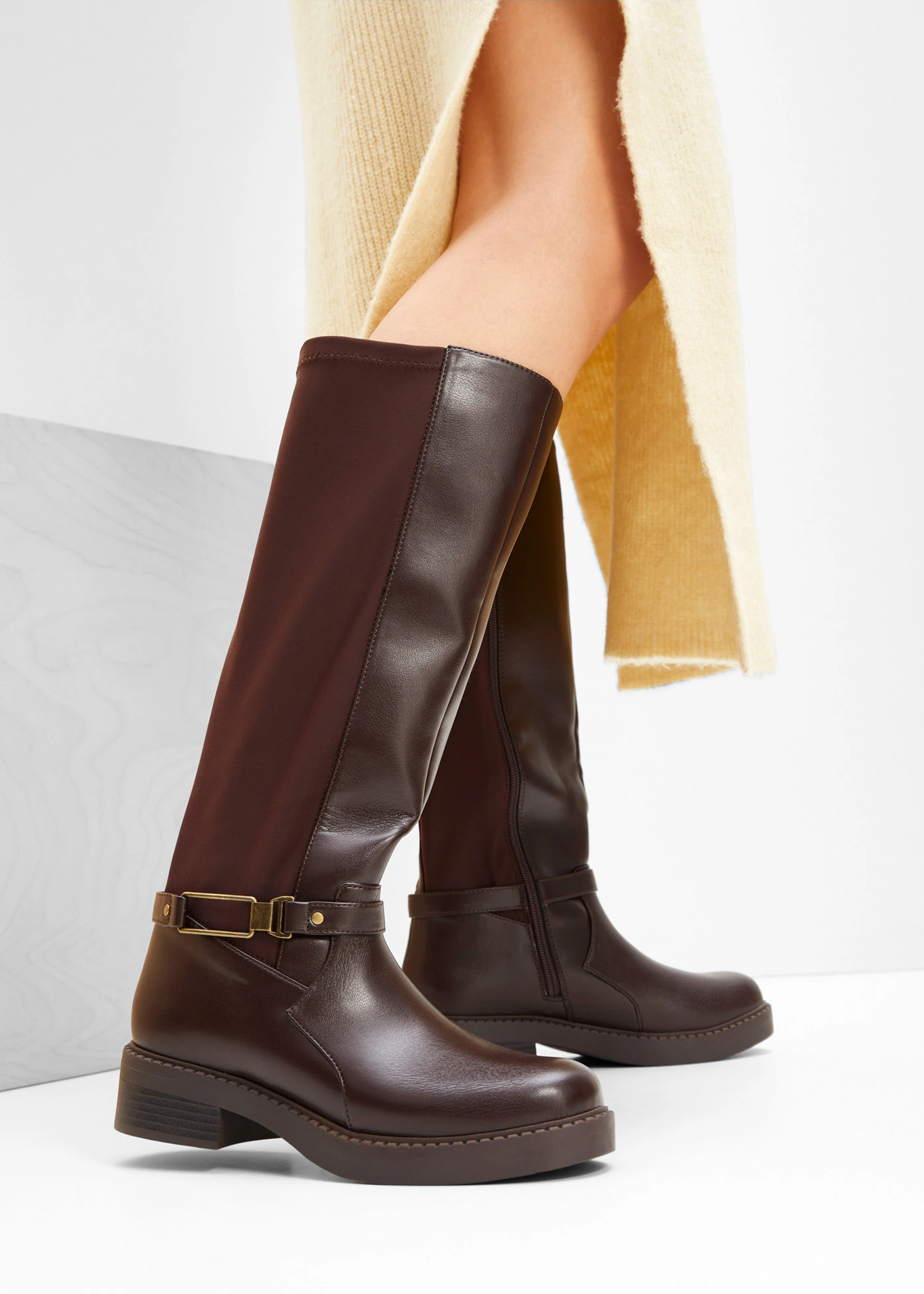 Laarzen met brede schacht • donkerbruin • bonprix online shop