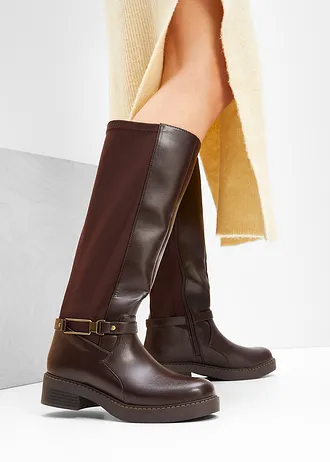 Kozaki z szeroką cholewką • ciemnobrązowy • sklep bonprix