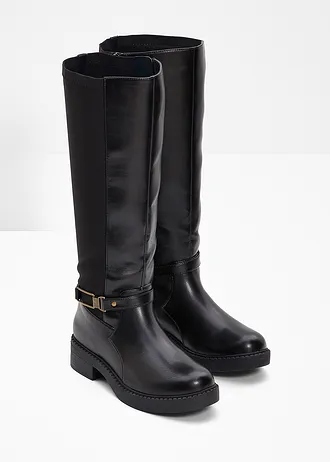 Kozaki z szeroką cholewką • czarny • sklep bonprix