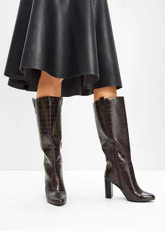 Kozačky • tmavě hnědá s krokodýlím vzorem • bonprix obchod
