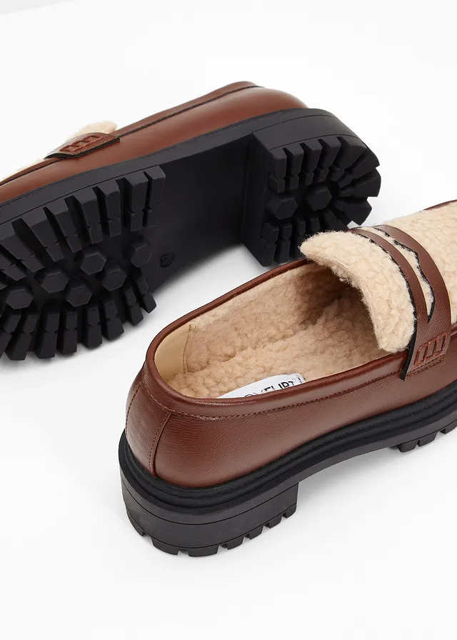 Chunky loafers, Kleur: mahoniebruin