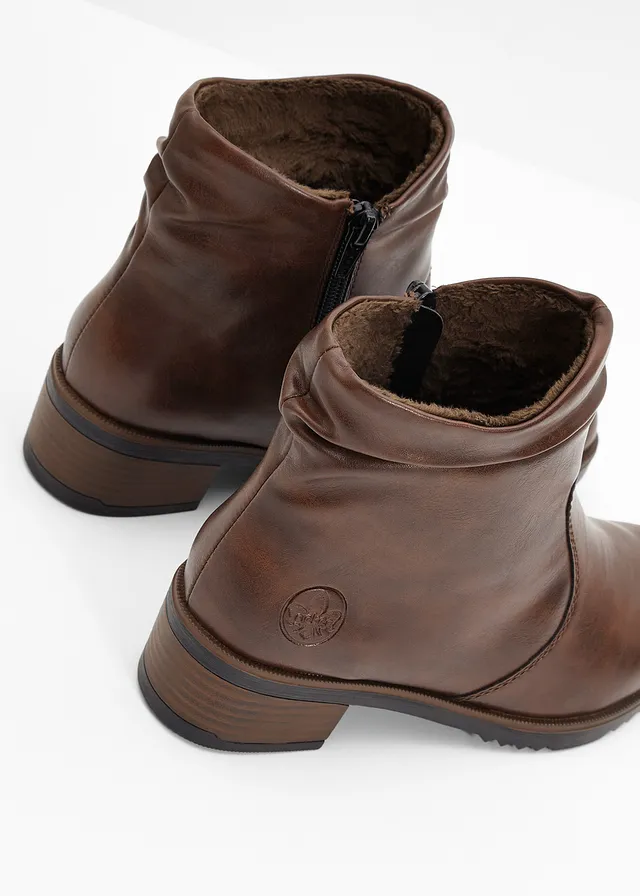 Enkellaarsjes van Rieker met gewatteerde binnenzool • bruin • product-page.page-title-suffix