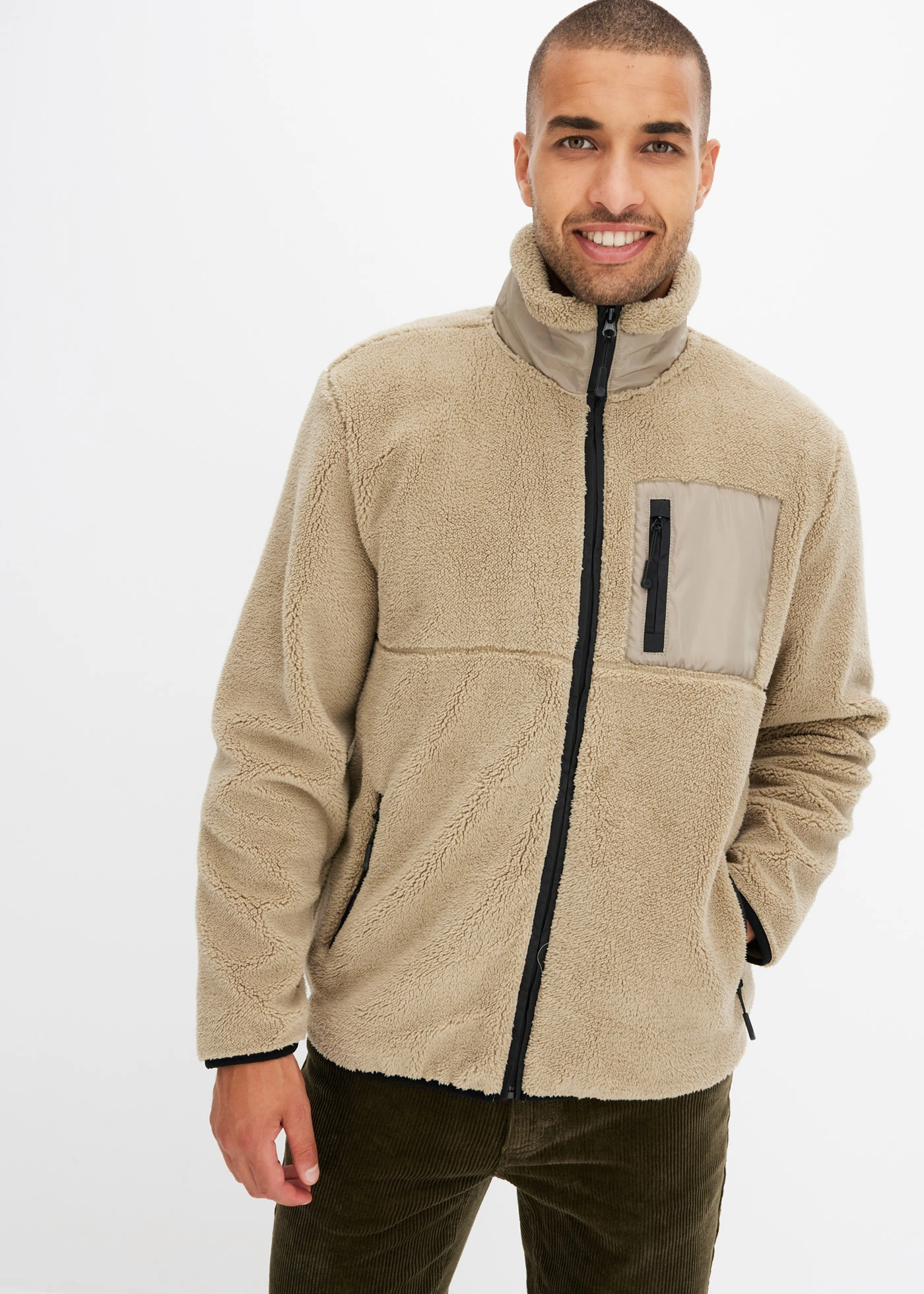 Bunda z medvídkového flísu • nová khaki • bonprix obchod