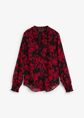 Gesmokt chiffon blouse