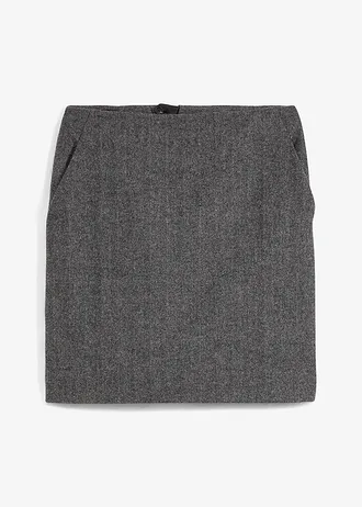 Wollen rok met visgraatpatroon