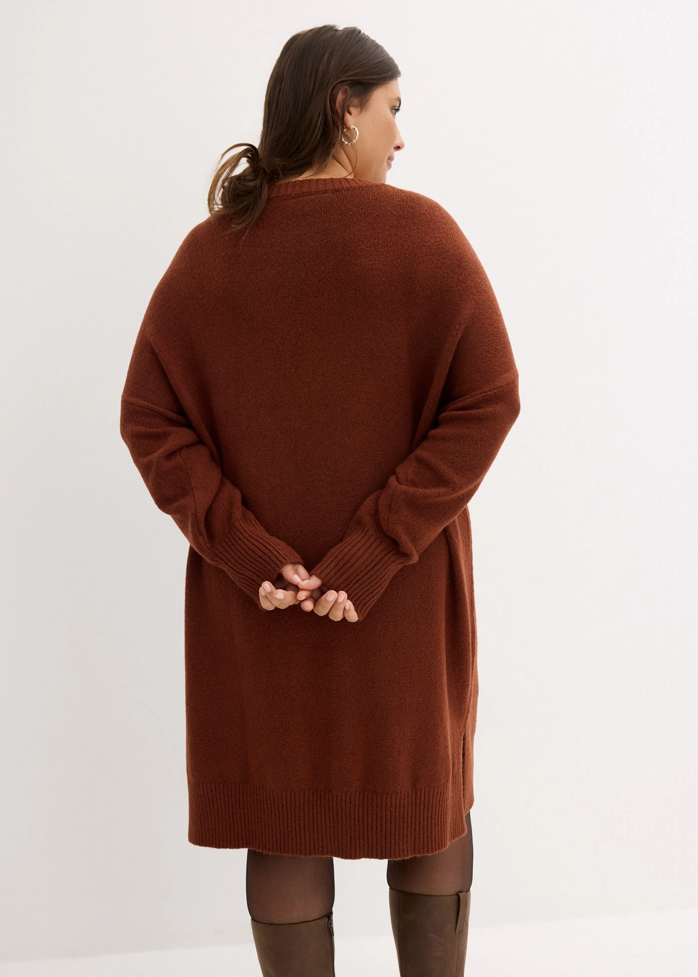 Gebreide oversized jurk • donkerblauw plus size • product-page.page-title-suffix