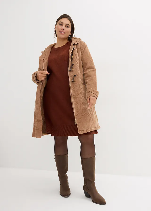 Robe oversize en maille, Couleur: marron acajou