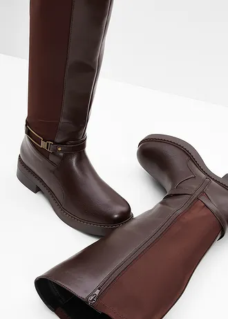 Bottes tige large • marron foncé • Boutique bonprix