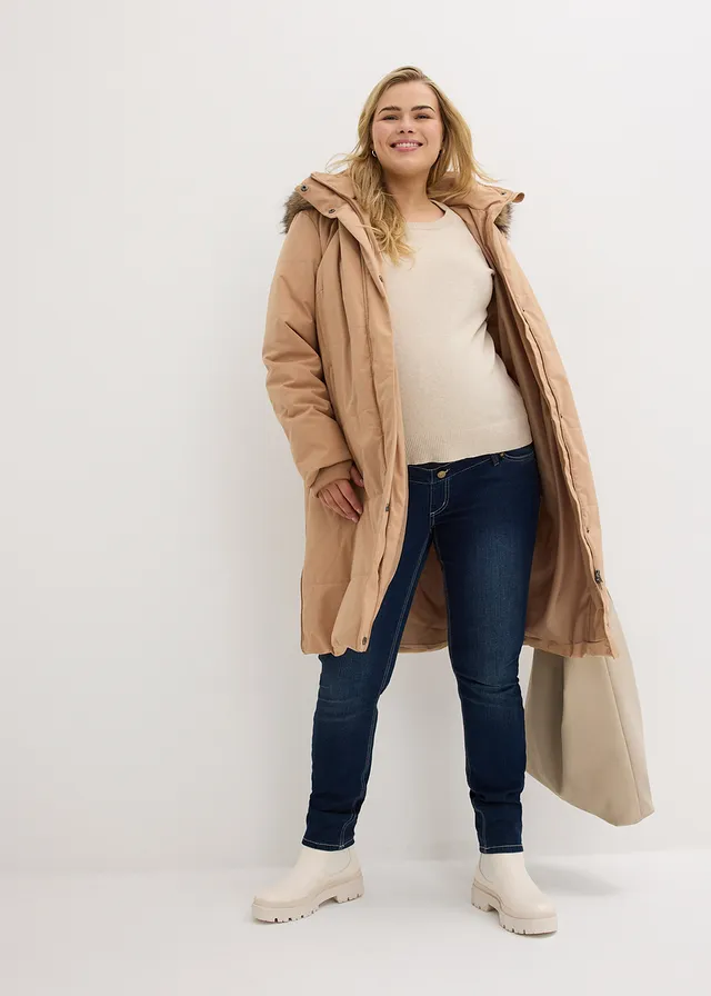 Doudoune de grossesse et de portage, Couleur: camel